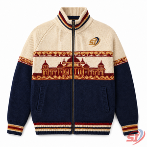 Veste en tricot côtelé personnalisée, pull jacquard à fermeture éclair intégrale, cardigan, logo personnalisé, OEM, ODM, fabricant de tricots en gros - Product Image 1