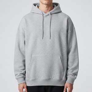 Sweat à capuche oversize vintage pour homme en polyester/coton brodé, style streetwear hiver, éco-responsable, bords bruts, pour l'industrie du vêtement en gros - Product Image 5