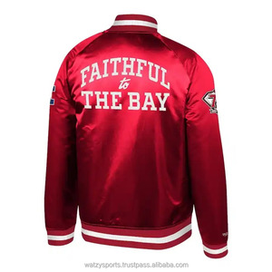 Chaqueta de béisbol con estampado de logotipo y nombre de equipo, chaquetas universitarias de satén personalizadas, chaquetas de satén para hombre para equipo - Product Image 2