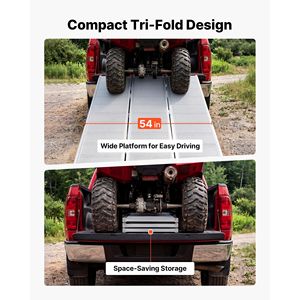 Rampe per Rimorchi in Alluminio con Capacità di 1500 LBS, 76 x 54 Pollici, Pieghevoli in Tre Parti, con Dita in Gomma Antiscivolo per Carico ATV - Product Image 3