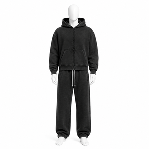 Conjunto Deportivo Unisex de 2 Piezas, Sudadera con Capucha y Pantalones Deportivos de Felpa, Ropa Deportiva Urbana, Diseño de Logotipo Personalizado OEM - Product Image 4