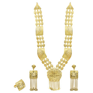 Wholesale 14K18K24K Gold Plated Bridal Turkish Design Set Middle East Gold Fashion Set Traditional Dubai Style Long Jewelry Set - Product Image 1