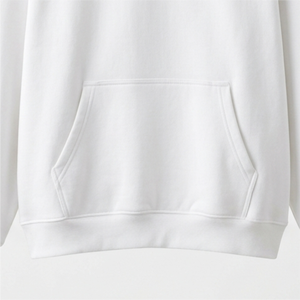 Custom White Oversized Hooded <b>Pullover</b> Hoodie for <b>Men</b> 100% Cotton Knitted Fabric Windproof Eco-Friendly Front Pocket Casual - Product Image 4