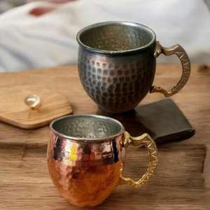 Taza Moscow Mule de Cobre Martillado Antiguo con Asa de Latón, Precio de Fábrica, Artesanía, Tazas para Cerveza de Jengibre, Suministros para Bares - Product Image 4