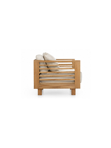 Fauteuil en bois moderne avec coussin en tissu, design scandinave pour salon, meubles de maison, chaise de salle à manger, respectueux de l'environnement - Product Image 3