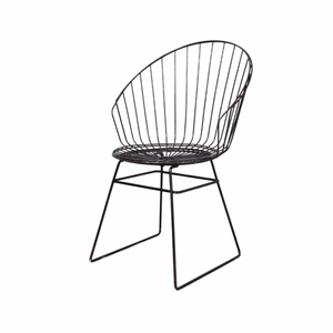 Silla Clásica de Metal con Respaldo de Rejilla Negra y Estructura Cantilever para Comedor, Sala de Estar, Terraza, Apartamento - Product Image 1
