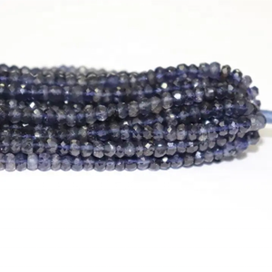 Compre Cuentas Redondas Facetadas de Iolita Natural de 4 mm y 5 mm, Accesorios de Joyería de Moda para Hacer Bricolaje, Piedras Preciosas Hechas a Mano por Proveedor Indio, Collar - Product Image 2