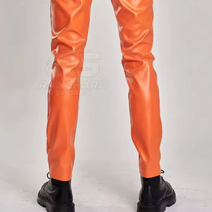 Pantalones de Cuero Urbanos para Hombre, Ligeros, Oscuros, Corte Recto Medio, Estilo Casual, Suaves, Duraderos, Cómodos, Modernos, Estilo Urbano - Product Image 5