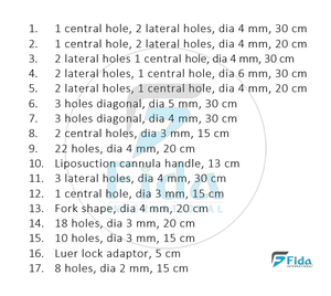 Ensemble de canules de liposuccion Fida, 17 pièces, acier inoxydable, réutilisables pour la chirurgie plastique, certifié CE ISO13485, garantie à vie, classe I - Product Image 5