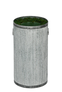 Galvanized Steel Flower Planter <b>Pot</b> with Moss Liner and Drainage Hole Customizable for Outdoor Garden and Home Decor - Product Image 2