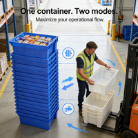 Contenitori in Plastica Impilabili Personalizzati per Alimenti, Scatole per Logistica con Logo Stampato, per Conservazione di Carne e Verdure
