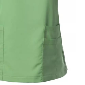 Latest Stylish Solid Color <b>Scrub</b> <b>Set</b> Collarless Short Sleeve Regular Fit Medical Nursing Uniforms <b>Scrubs</b> Uniforms <b>Sets</b> - Product Image 3