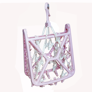 Collapsible Foldable Heavy Duty <b>Plastic</b> 52-Clip Laundry Drying Rack for Adult Kids Underwear Baby Clothes Bathroom Wardrobe Use - Product Image 4
