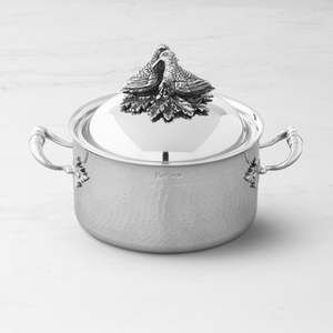Casserole classique en acier inoxydable avec couvercle et poignées en aluminium, ustensile de cuisine traditionnel fait main pour restaurant et usage domestique - Product Image 3