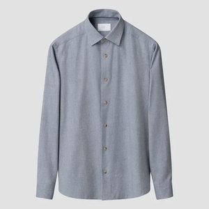 T-shirt en flanelle tricotée unie pour homme – Matière douce brossée, écologique, respirante et confortable pour un port quotidien – Coupe ajustée - Product Image 1