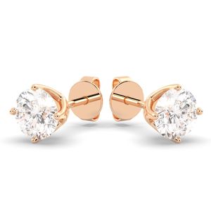 REYES Wholesale Price 14K Solid <b>Gold</b> Round Brilliant Cut 1.6 Carat Lab Grown Diamond Screw <b>Back</b> Stud <b>Earrings</b> For Women - Product Image 2