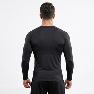 T-shirt de compression pour homme à manches longues, coupe ajustée, col rond, sous-vêtement de sport amincissant pour l'entraînement - Product Image 2