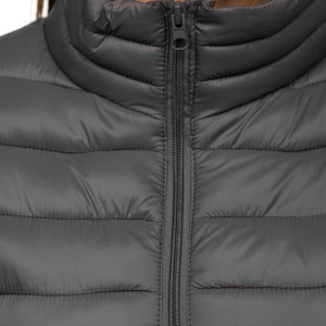 Doudoune matelassée à rayures pour femme, manteau d'hiver à capuche avec fente latérale et élastique au bas incurvé - Product Image 4