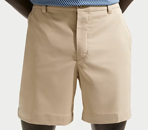 Shorts Bermuda Kaki Homme Taille Mi-Haute Boutons Couleur Unie Décontracté Tissu Oxford Coton Anti-Plis Poches - Product Image 1