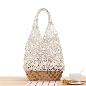 Sac fourre-tout de plage en paille tressée ajourée, sac à bandoulière léger en tricot pour femme, usage quotidien en extérieur - Product Image 2