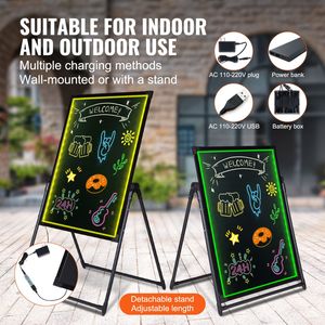 Lavagna Luminosa LED Effetto Neon 32"x24" Cancellabile per Menu e Insegne con Installazione a Sospensione - Product Image 5
