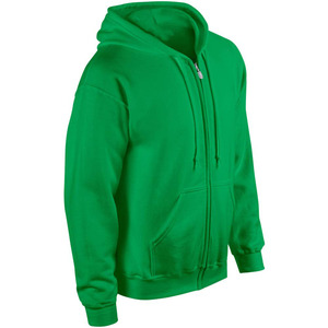 Sudadera con capucha y cremallera frontal para hombre, con logo personalizado, transpirable, de manga larga, básica, de mezcla de algodón. - Product Image 3