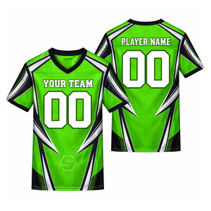 Camiseta de Fútbol Personalizada OEM con Estampado por Sublimación, Patrón 3D, Cuello en V, Malla Transpirable, Manga Corta, Absorbe la Humedad, 100% Poliéster, Unisex para Adultos - Product Image 5