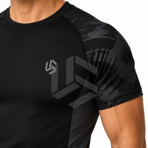 Camiseta de Compresión de Manga Corta de Neopreno Personalizada para Hombre |   Camiseta Deportiva Transpirable de Secado Rápido para Gimnasio |   Deportes de Entrenamiento de MMA y BJJ - Product Image 6