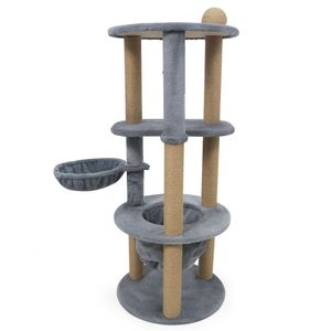 Albero per Gatti Multilivello Grigio Chiaro con Tiragraffi per Relax e Gioco - Product Image 3