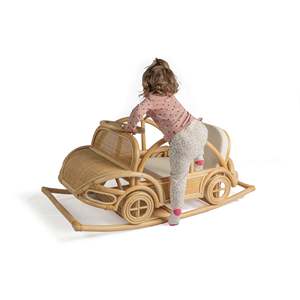 Coches de balancín para bebés de tendencia caliente para que los niños monten juguetes de interior para niños, coches de ratán hechos a mano para montar - Product Image 5