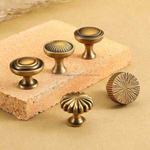 <b>Rustic</b> Style Brass Knobs Vintage Cabinet Drawer Pull Handles Farmhouse Furniture Hardware Decor Accessories Unique Design - Product Image 1