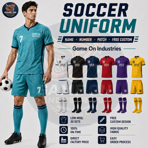 Maillots et shorts de sport d'équipe de haute qualité en gros, personnalisation gratuite, chaussettes assorties, uniforme de football respirant et anti-humidité - Product Image 5