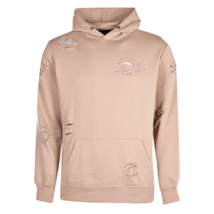 Nouvelle Arrivée Hiver Hommes Sweat à Capuche Effet Vieilli Polaire avec Poche Mélange Coton Haute Qualité Décontracté Vente en Gros 2026 - Product Image 1