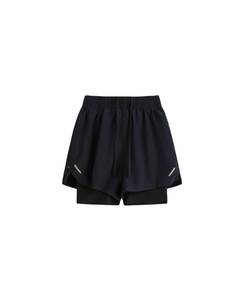 Pantalones cortos deportivos informales de doble capa para hombre, pantalones cortos de entrenamiento para correr, secado rápido, transpirables, gimnasio, entrenamiento físico, forro interior con cordón - Product Image 2