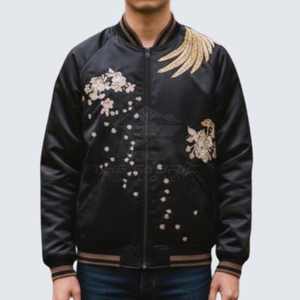 Premium Custom Satin Varsity <b>Jacket</b> | Unbranded Blank Baseball Bomber | Gold & Yellow Two-Tone Two-Sleeve Sublimation - Product Image 1