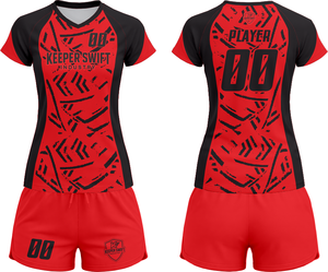 Tenue de volley-ball SpikeStorm Pro AeroSpike Elite, kit de volley-ball ThunderHit Premium, 100 % polyester, impression par sublimation intégrale - Product Image 1