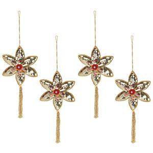 Porte-clés suspendu en zari fait main en forme de papillon |   Cadeau de retour brodé en soie perlée pour mariage, Aïd et Noël - Product Image 3