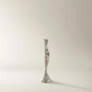 Modern <b>Hammered</b> Metal Taper Candle <b>Holder</b> Abstract Organic Shape Textured Candlestick Luxury Wedding Table Centerpiece Decor - Product Image 5