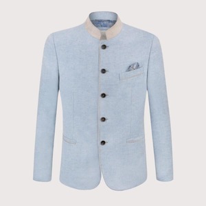 เสื้อแจ็คเก็ตแบบดั้งเดิมสำหรับทุกเพศ ผ้าล็อเดนขนสัตว์แบบบาวาเรียน สีเทา ผ้าขนสัตว์อุ่น ระบายอากาศได้ดี สำหรับฤดูหนาว แต่งขอบกำมะหยี่สีเขียว - Product Image 6