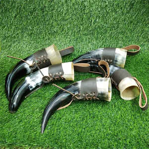 Cuerno Vikingo Pequeño Hecho a Mano de Primera Calidad con Soporte de Cuero a Precio Económico - Product Image 2
