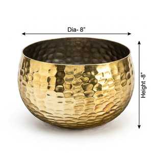 Maceta Moderna de Metal Forjado a Mano con Patrón Circular, Electrochapada, Duradera, de Gran Capacidad, para Escritorio/Mesa - Product Image 5