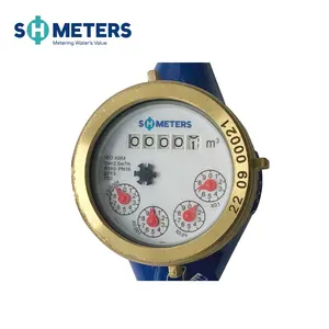 DN15-DN50 contatore dell'acqua multigetto con uscita meccanica in ottone misuratore dell'acqua a impulsi ISO 4064B