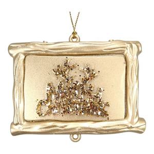 Décoration de Noël et du Nouvel An populaire, peinture dorée antique, arc en acrylique, fleurs, feuilles de houx, couronne de Noël, panneau de vœux, ornement - Product Image 6