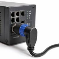 Conector Impermeable M23 IP67 Híbrido de 2+13 Pines, Conector de Cable PROFIBUS Fieldbus de 90 Grados Industrial