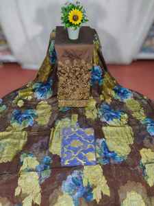 Nueva Llegada, Tela Chifón Fransawi Dirac Somalí de Primera Calidad, Jacquard Liso con Patrón Abstracto, Base Arcoíris, Vestido Ligero - Product Image 6