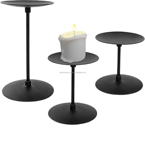 Candelabros negros de 3 uds., candelabros redondos de Metal de pulgadas, candelabros de Pilar minimalistas para centros de mesa, chimenea - Product Image 1