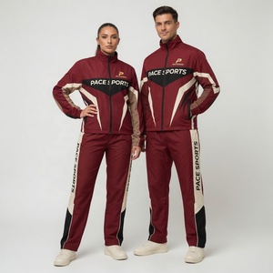 Veste et pantalon de survêtement unisexe respirant en sublimation bleu, rouge et blanc, style streetwear, pour couple, idéal pour le fitness - Product Image 4