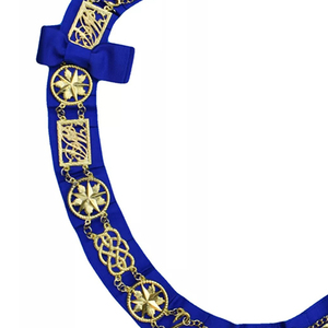 Masonic <b>Collar</b> Lodge Regalia Blue Lodge Regalia Blue Gold <b>Metal</b> High Quality Custom Made With Customized Blue Lodge Regalia - Product Image 4