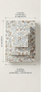 Rectangular <b>Storage</b> <b>Box</b> set With <b>Lid</b> Minimalist Design <b>Storage</b> For Jewelry Hinged Cover Marble Effect Resin Patterned Exterio - Product Image 2