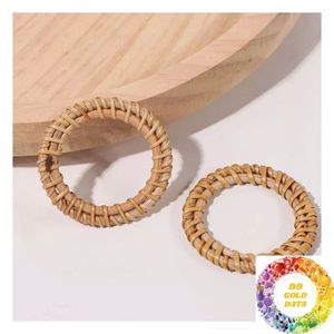 Natural Woven Rattan Napkin Ring Handmade Coastal Table Accessory for Rustic Home Dining and <b>Tropical</b> <b>Decor</b> - Product Image 4